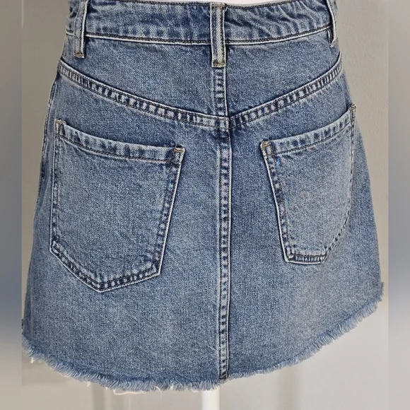 We the Free Zip-Up Denim Mini Skirt Women's Size 25/Size 0-2 - Picture 4 of 9